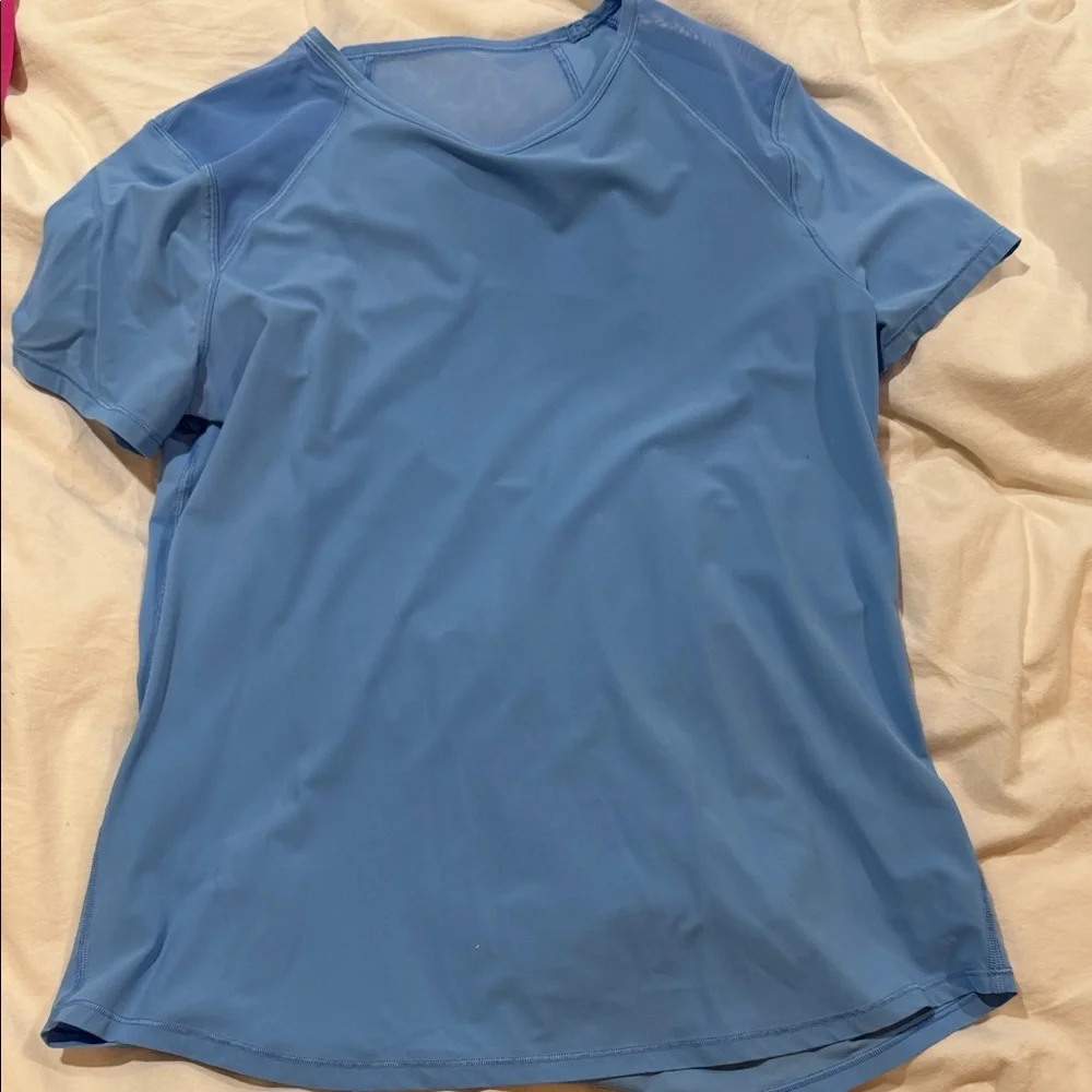 Lululemon 2 Sculpt Short-sleeve Women's Pink and Blue Tops - Picture 2 of 7